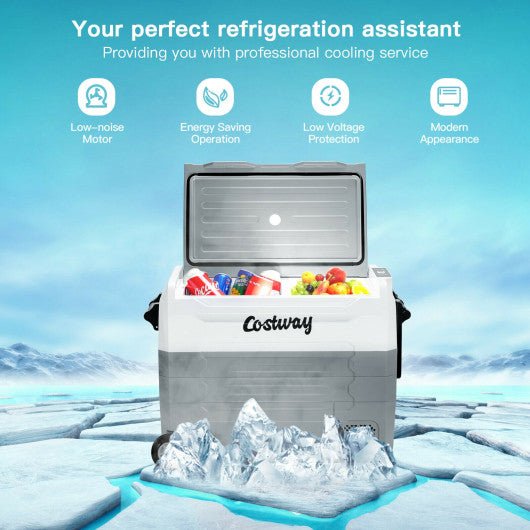  - 58 Quarts Car Refrigerator Portable RV Freezer Dual Zone with Wheel - Outdoor Style Company