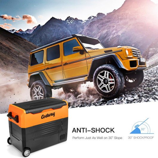  - 58 Quarts Car Refrigerator Portable RV Freezer Dual Zone with Wheel - Outdoor Style Company