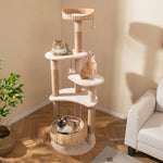  - 59 Inches Cat Tree with Perch and Soft Hammock for Indoor Cats - Outdoor Style Company