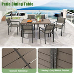  - 59 x 35 Inch Large Outdoor Rectangle Dining Table with Metal Legs - Outdoor Style Company