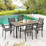  - 59 x 35 Inch Large Outdoor Rectangle Dining Table with Metal Legs - Outdoor Style Company