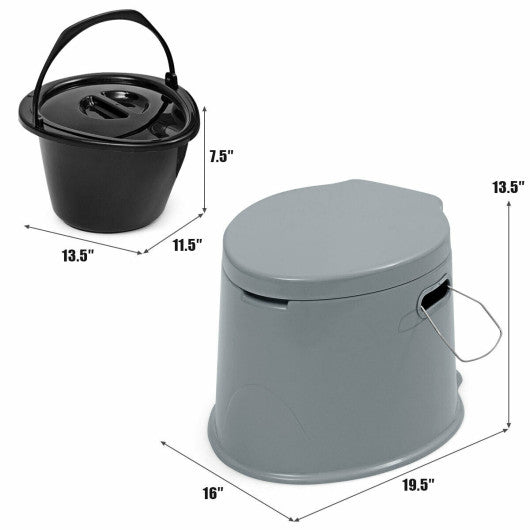 - 5L Portable Travel Toilet with Paper Holder for Outdoor - Outdoor Style Company