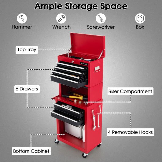  - 6 - Drawer Tool Chest with Heightening Cabinet - Outdoor Style Company