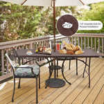  - 6 Feet Folding Portable Rattan Table with Carrying Handle - Outdoor Style Company