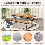  - 6 Feet Outdoor Picnic Table Bench Set for 6 - 8 People - Brown - Outdoor Style Company