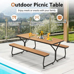  - 6 Feet Outdoor Picnic Table Bench Set for 6 - 8 People - Brown - Outdoor Style Company