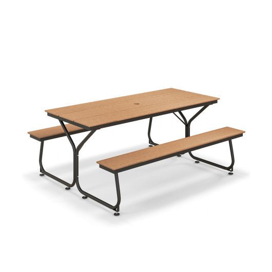  - 6 Feet Outdoor Picnic Table Bench Set for 6 - 8 People - Brown - Outdoor Style Company