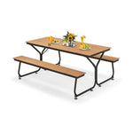  - 6 Feet Outdoor Picnic Table Bench Set for 6 - 8 People - Brown - Outdoor Style Company