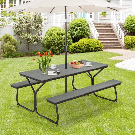  - 6 Feet Outdoor Picnic Table Bench Set for 6 - 8 People - Gray - Outdoor Style Company