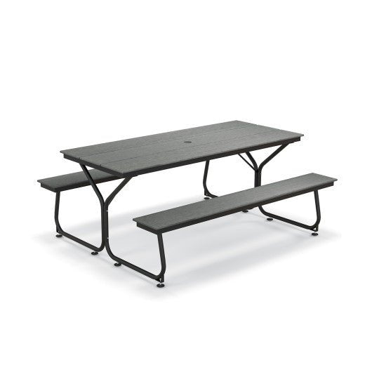  - 6 Feet Outdoor Picnic Table Bench Set for 6 - 8 People - Gray - Outdoor Style Company