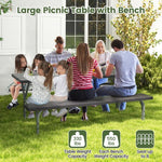  - 6 Feet Picnic Table Bench Set with HDPE Tabletop for 8 Person - Black - Outdoor Style Company