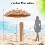  - 6 Feet Thatched Patio Umbrella with Tilt Design and Carrying Bag - Outdoor Style Company