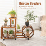  - 6 - Layer Wooden Plant Stand for 8 Pots - Outdoor Style Company