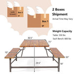  - 6 - Person Outdoor Picnic Table and Bench Set with 2 Inch Umbrella Hole - Outdoor Style Company