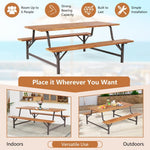  - 6 - Person Outdoor Picnic Table and Bench Set with 2 Inch Umbrella Hole - Outdoor Style Company