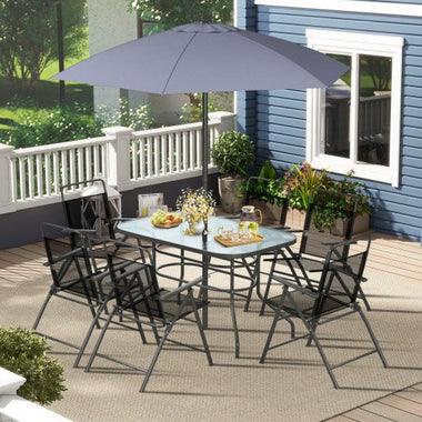  - 6 Pieces Outdoor Patio Chairs with Rustproof Metal Frame - Outdoor Style Company