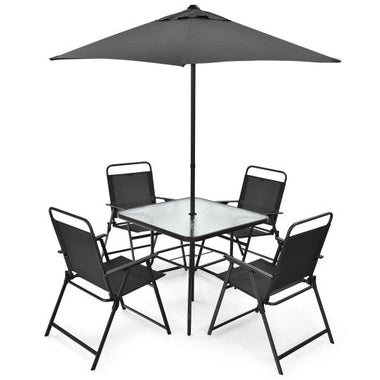  - 6 Pieces Patio Dining Set with Umbrella - Outdoor Style Company