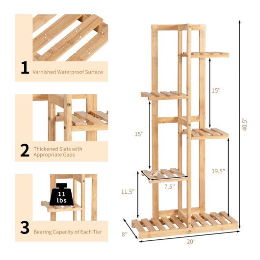  - 6 Tier 7 Potted Plant Stand Rack for Patio Yard - Outdoor Style Company