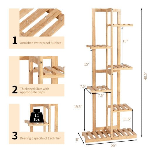  - 6 Tier 7 Potted Plant Stand Rack for Patio Yard - Outdoor Style Company