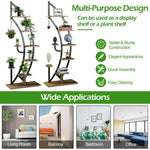  - 6 Tier 9 Potted Metal Plant Stand Holder Display Shelf with Hook - Outdoor Style Company