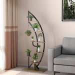  - 6 Tier 9 Potted Metal Plant Stand Holder Display Shelf with Hook - Outdoor Style Company