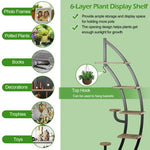  - 6 Tier 9 Potted Metal Plant Stand Holder Display Shelf with Hook - Outdoor Style Company