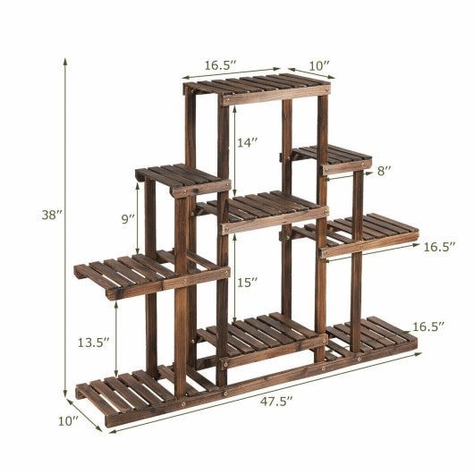  - 6 - Tier Flower Wood Stand Plant Display Rack Storage Shelf - Outdoor Style Company