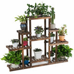  - 6 - Tier Flower Wood Stand Plant Display Rack Storage Shelf - Outdoor Style Company