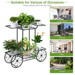  - 6 - Tier Garden Cart Flower Rack Display Decor Pot Plant Holder - Outdoor Style Company