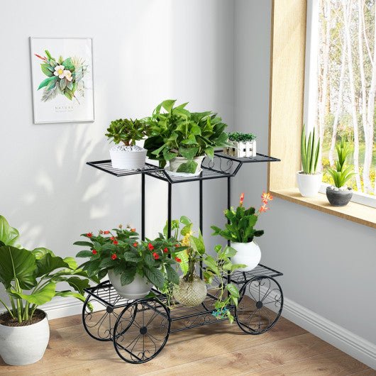  - 6 - Tier Garden Cart Flower Rack Display Decor Pot Plant Holder - Outdoor Style Company