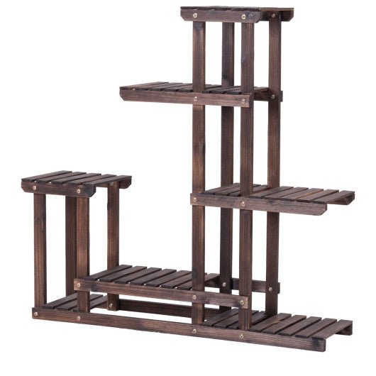  - 6 - Tier Garden Wooden Plant Flower Stand Shelf for Multiple Plants Indoor or Outdoor - Outdoor Style Company