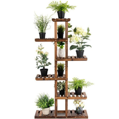  - 6 Tier Garden Wooden Shelf Storage Plant Rack Stand - Outdoor Style Company