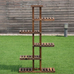  - 6 Tier Garden Wooden Shelf Storage Plant Rack Stand - Outdoor Style Company