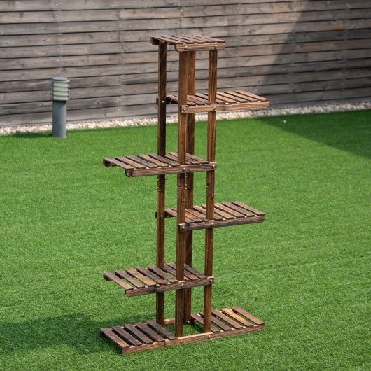  - 6 Tier Garden Wooden Shelf Storage Plant Rack Stand - Outdoor Style Company