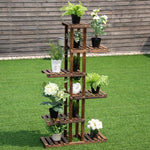  - 6 Tier Garden Wooden Shelf Storage Plant Rack Stand - Outdoor Style Company