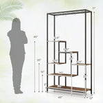  - 6 - Tier Tall Plant Stand 71 Inch Metal Indoor Plant Shelf with 10 Hanging Hooks - Outdoor Style Company