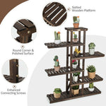  - 6 Tier Wood Plant Stand with Vertical Shelf Flower Display Rack Holder - Outdoor Style Company