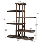  - 6 Tier Wood Plant Stand with Vertical Shelf Flower Display Rack Holder - Outdoor Style Company