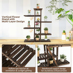  - 6 Tier Wood Plant Stand with Vertical Shelf Flower Display Rack Holder - Outdoor Style Company