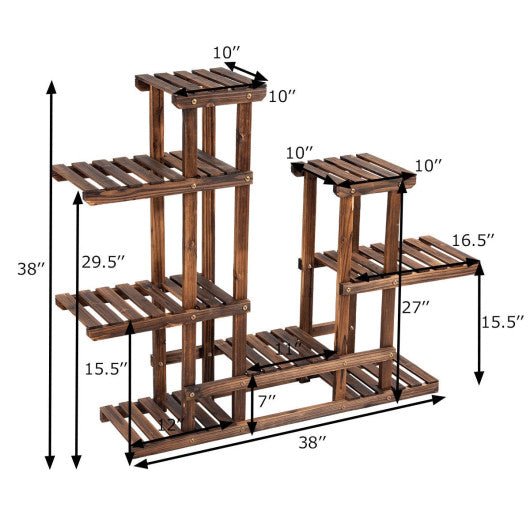  - 6 Tier Wooden Shelf Storage Plant Rack Stand - Outdoor Style Company