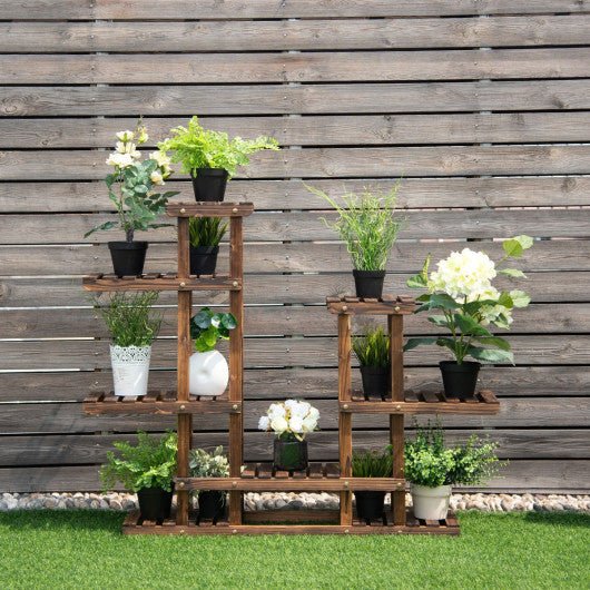  - 6 Tier Wooden Shelf Storage Plant Rack Stand - Outdoor Style Company