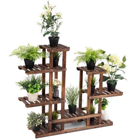  - 6 Tier Wooden Shelf Storage Plant Rack Stand - Outdoor Style Company