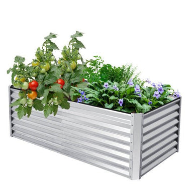  - 6 x 3 x 2 Feet Rustproof Metal Planter Box with Ground Stakes for Plants - Outdoor Style Company