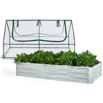  - 6 x 3 x 3 Feet Galvanized Raised Garden Bed with Greenhouse - Outdoor Style Company