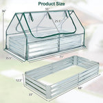  - 6 x 3 x 3 Feet Galvanized Raised Garden Bed with Greenhouse - Outdoor Style Company