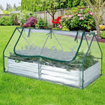  - 6 x 3 x 3 Feet Galvanized Raised Garden Bed with Greenhouse - Outdoor Style Company