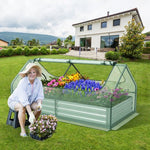  - 6 x 3 x 3 Feet Galvanized Raised Garden Bed with Greenhouse - Outdoor Style Company