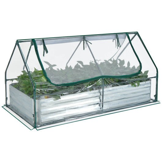  - 6 x 3 x 3 Feet Galvanized Raised Garden Bed with Greenhouse - Outdoor Style Company