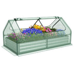  - 6 x 3 x 3 Feet Galvanized Raised Garden Bed with Greenhouse - Outdoor Style Company