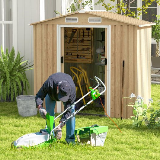  - 6 x 4 Feet Galvanized Steel Storage Shed with Lockable Sliding Doors - Outdoor Style Company